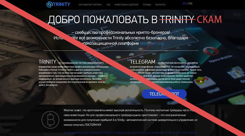 Тринити (Trinity) - Добро пожаловать в СКАМ криптовалютной пирамиды