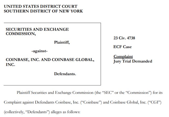 SEC подает иск против крипто биржи Coinbase